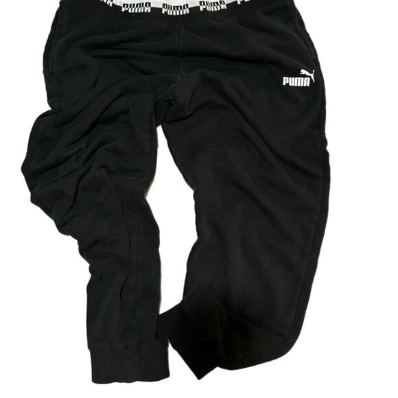 Black puma sweatpants with white - Picture 1 of 8